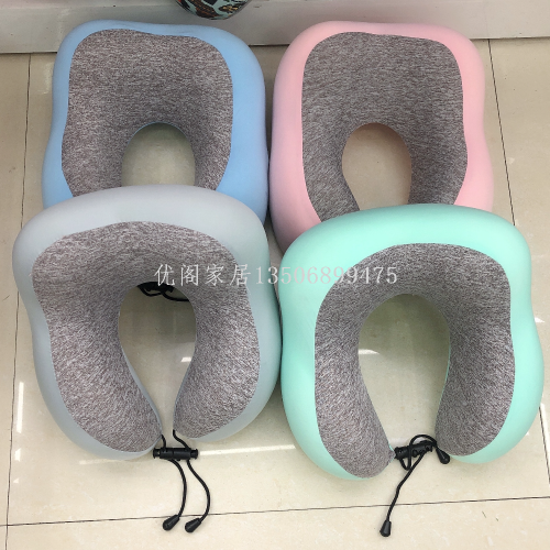 wholesale u-shaped pillow hump neck pillow office classroom nap neck pillow creative portable travel pillow ice silk knitted