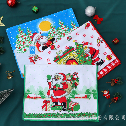 Customized Ultra-Thin Fiber Tea Cloth Heat Transfer Printing Christmas Tea Towel Halloween Easter Valentine‘s Day Tea Towel