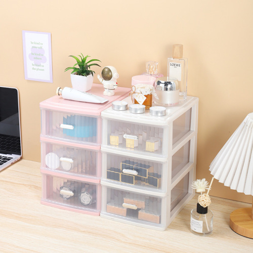 G152收纳系列抽屉式透明防尘化妆品收纳盒置物架学生文具储物盒