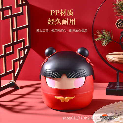 G104创意哪吒桌面垃圾桶儿童学生可爱翻盖纸篓办公杂物整理收纳桶