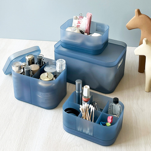 G10收纳系列盒子办公室塑料小置物架护肤品透明整理盒化妆盒