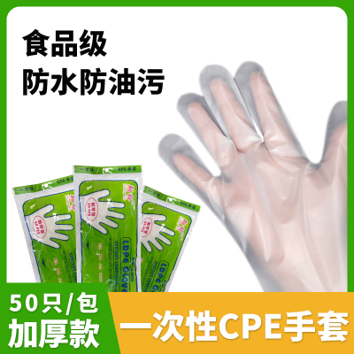 Xiangyu Thickened CPE Gloves Wholesale Sanitary Kitchen Medical Processing Cleaning Applicable Non-Slip Waterproof Factory Direct Sales