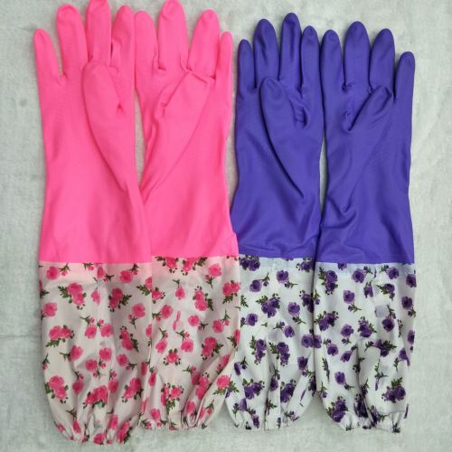 kitchen dishwashing cleaning household laundry dishwashing thickened cotton padded lengthen to keep warm gloves elastic labor protection gloves