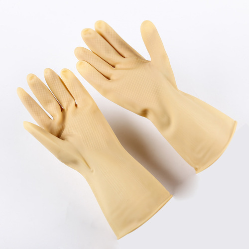 30cm primary color reflective latex cleaning household gloves acid and alkali resistant protective beef tendon industrial gloves wholesale 100g
