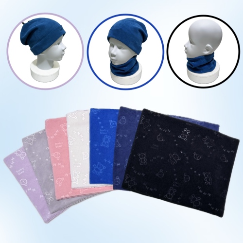 小熊压花款脖套围脖 冬季保暖脸部面罩 骑车防风帽子围脖头套头帽