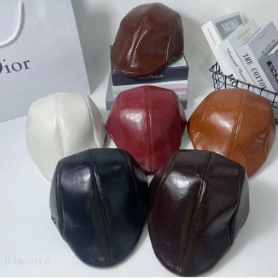 Leather Tongue Pressing Cap Hats for the Elderly