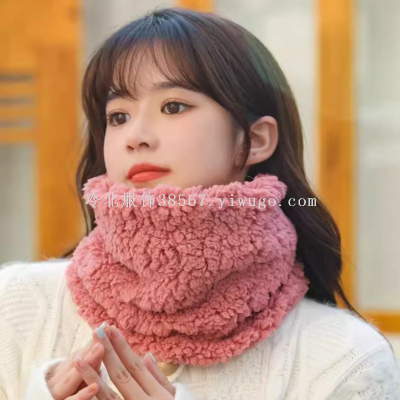 Coral Fleece Scarf Warm Korean Style Multi-Functional Mask Fleece-lined Thickened Outdoor Riding Cold-Resistant Neck Protection Bandana