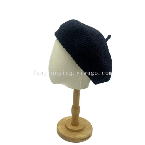 breathable spot spring knitted beret