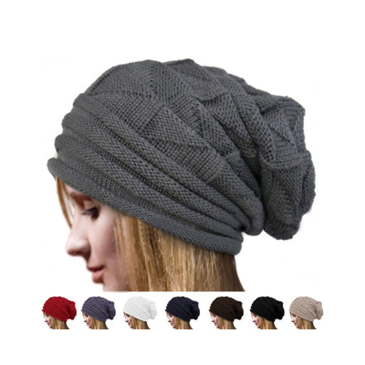 Amazon Hot Lazy Pleated Flanging Sleeve Cap Women's Autumn and Winter Skiing Woolen Cap European and American Outdoor Knitted Hat