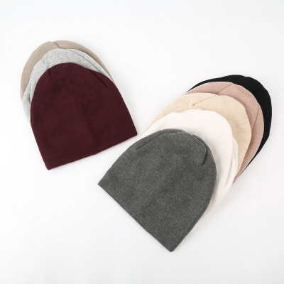 Autumn and Winter New Twist Knitted Hat Solid Color Woolen Hat Men and Women All-Matching Commuter Cold-Proof Warm Wool Cap Pile Heap Cap