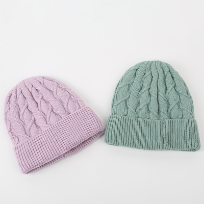 Autumn and Winter Selected Cashmere Hats Women's Twisted Knitted Thickened Woolen Yarn Hat Fashion Casual Cap 」