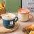 Creative Style Ceramic Cup Ceramic Dried Rice Cup with Lid Cute Pattern Milk Cup