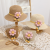 Summer Sun Protection Sun Hat Pink Bubble Flower Kit Hat Parent-Child Sun Hat Bag