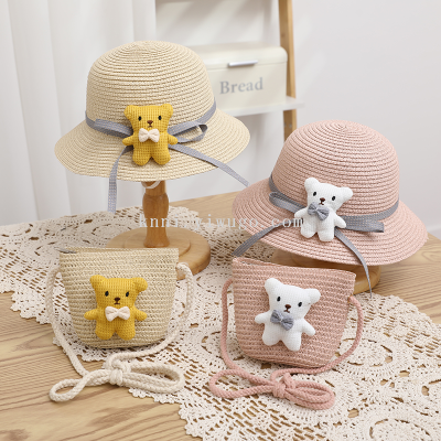 Summer Children's Sun Hat Xiong Bao Sun Protection Sun Hat Hat Bag