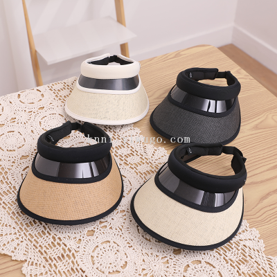 Hat Summer Sun Protection Sun Hat New Big Brim Color Matching Peaked Cap Cover Face Outdoor Topless Hat