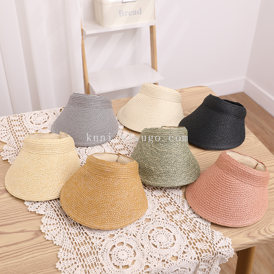 Summer Topless Hat Sun Protection Sun Hat Peaked Cap Hairpin with Top Hat