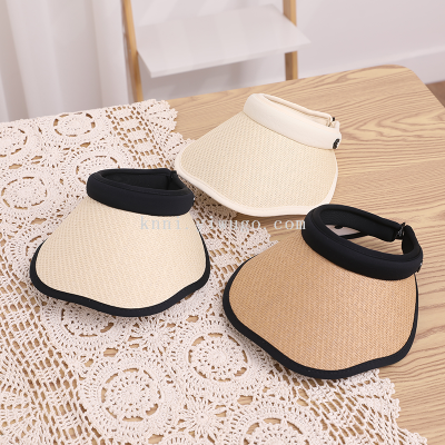 Hat Summer Sun Protection Sun Hat New Large Hat Shaped Peaked Cap Cover Face Outdoor Topless Hat