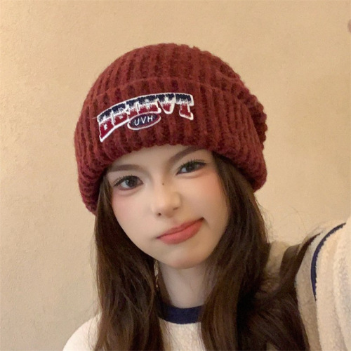 大头围针织帽女冬季宽松护耳显脸小保暖粗毛线帽子防寒堆堆帽冷帽