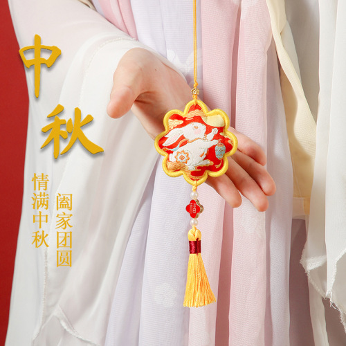 国潮香囊兔子桂花香包刺绣高端车载挂件古风汉服随身荷包小礼物