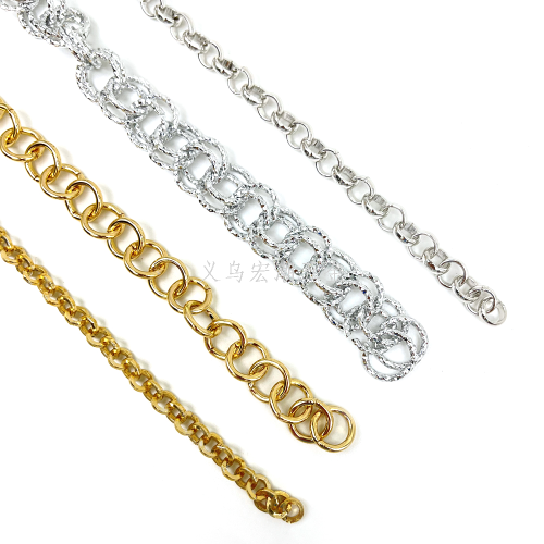 decorative chain edge pressing oval chain diy bag packaging decorative accessories clothing chandelier decorative pattern diamond-shaped aluminum chain