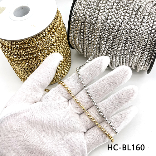 clothing decoration accessories box chain chain accessories hip hop diy necklace bracelet jewelry accessories 4mm width