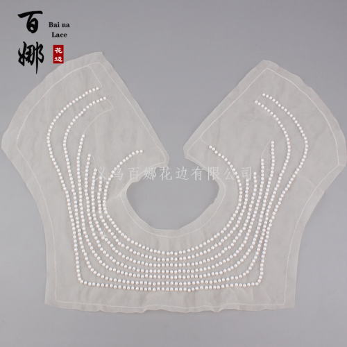 bai na lace accessories handmade diy lace lace collar beige mesh pearl collar clothing accessories wholesale