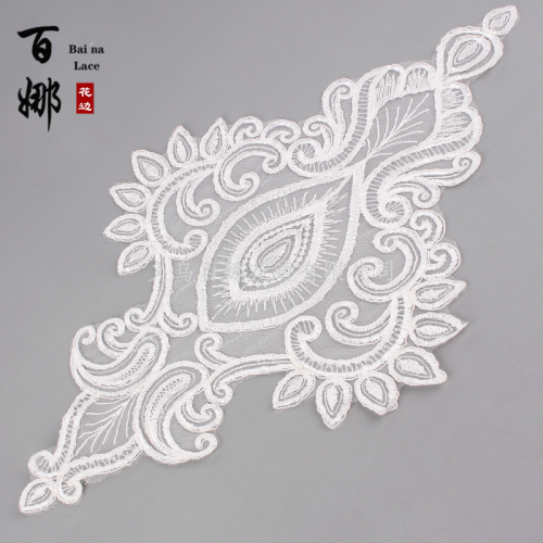 bai na lace applique embroidered cloth stickers clothing diy accessories sewing flower wedding dress accessories white lace