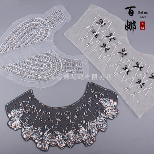 bai na lace korean pearl rhinestone collar retro fashion doll collar necklace beaded diy accessories wholesale