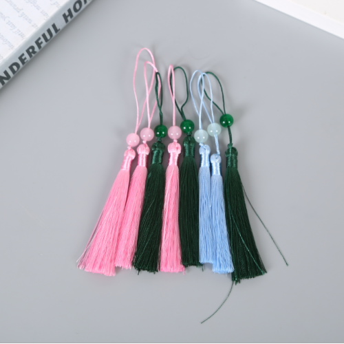 diy solid color handmade tassel rayon car pendant accessories chinese knot hanging spike bookmark accessories various styles
