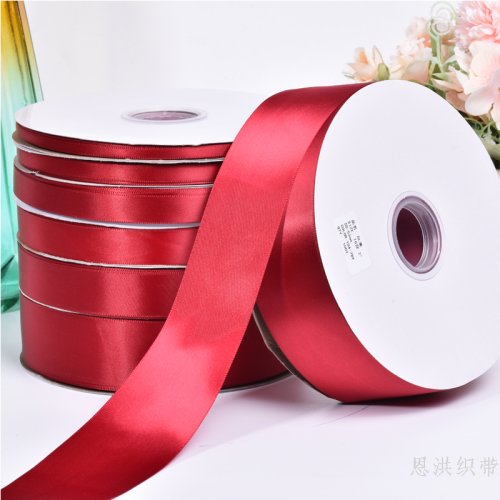 tianxiang wine red 0.6-5.0cm single-sided high density polyester with ribbon gift box packaging bow handmade