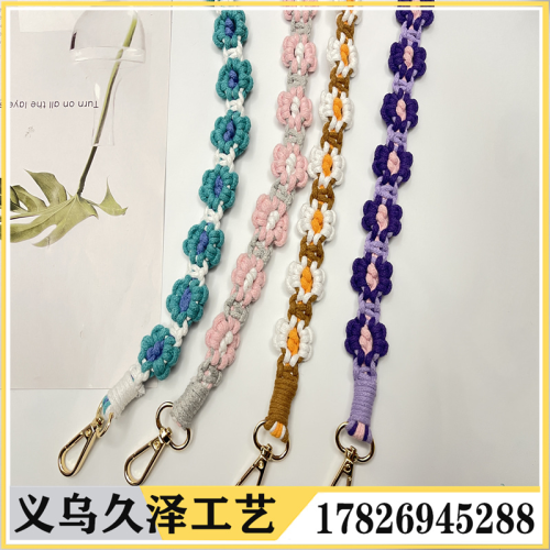 popular flower mobile phone strap elastic rubber hair band rope bag shoulder strap lanyard keychain rope