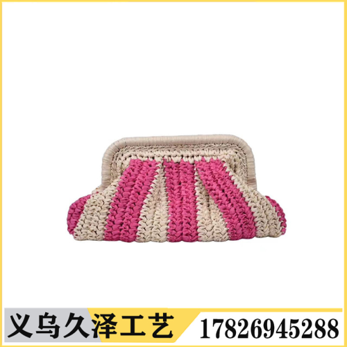 new spring and summer hand-woven contrast color women‘s handbag messenger bag shoulder bag