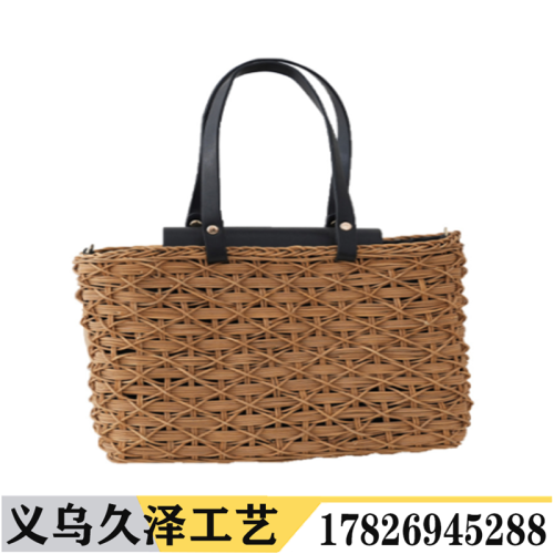 fashion handmade rattan woven shoulder bag travel shopping souvenir gift bag