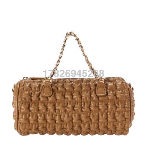 spring new women‘s pleated chain handbag pillow bag