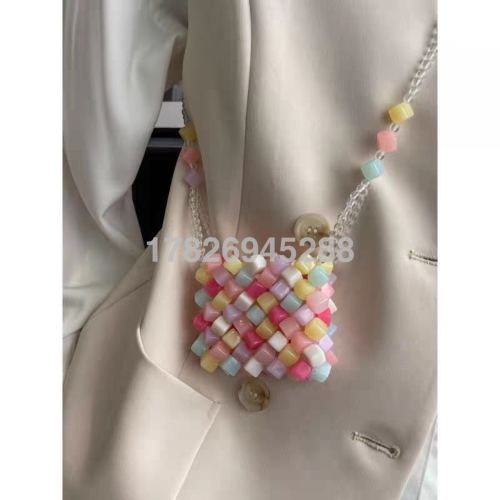 transparent jelly candy color delicate pouch women‘s niche design crossbody mini pink coin purse lipstick pack