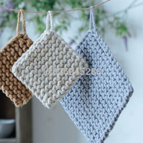 japanese style handmade thickened cotton rope coffee cup mat potholder pizza mat coarse cotton gourmet photography props