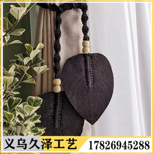 ins bohemian handmade cotton string woven leaves curtain bandage japanese style home decoration gift