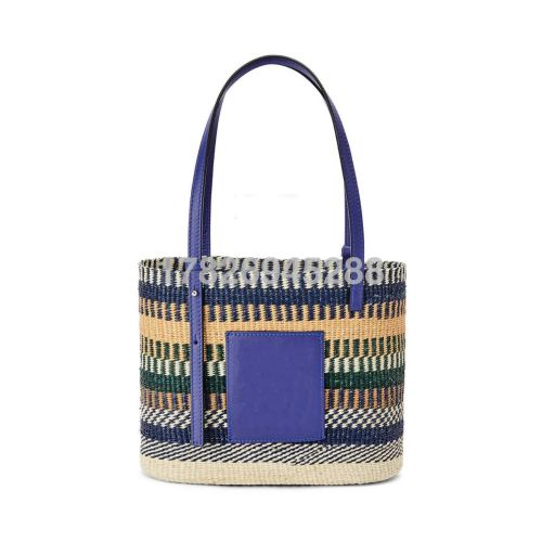 ins new retro ethnic shoulder straw bag large capacity hand-carrying knitting tote bag summer seaside vacation
