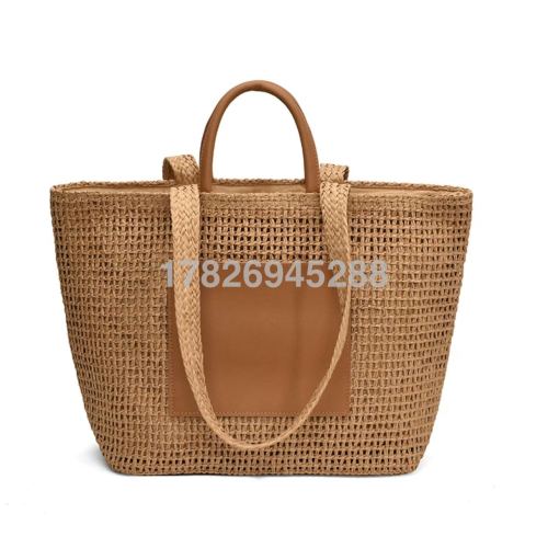 straw woven bag women‘s new lady tote large capacity shoulder underarm bag