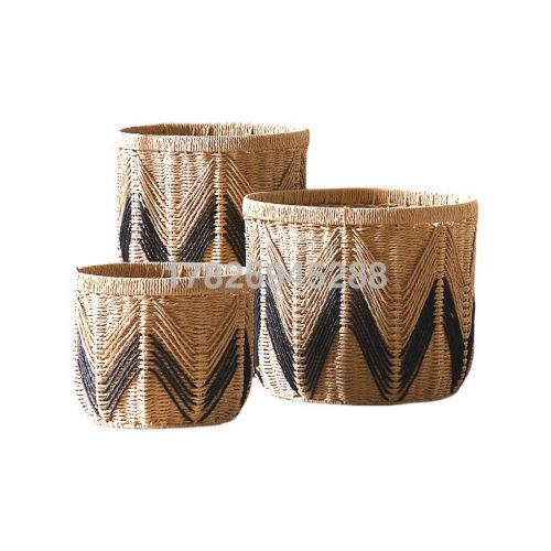 nordic paper string storage basket home decoration hand-woven storage basket living room desktop toy finishing laundry basket