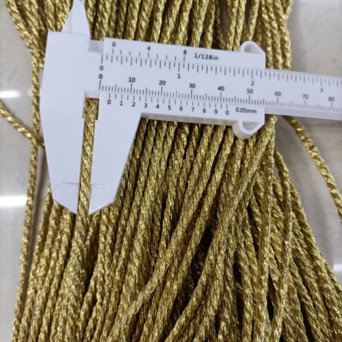 Gold Silk Three-Strand Twisted String， Suitable for Packaging， Jewelry， Decorative Type