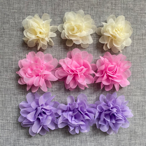 5cm Classic Chiffon Cloth Little Flower Foreign Trade Diy Accessories Can Be Equipped with Headdress Dance Shoe Ornament Clothing Corsage