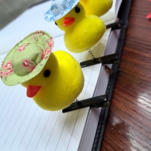 small yellow duck accessories bow embossing accessories small hat accessories