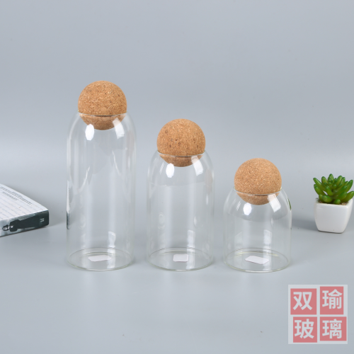 japanese-style wooden lid sealed cans kitchen cereals storage tank transparent coffee bean glass products storage tank