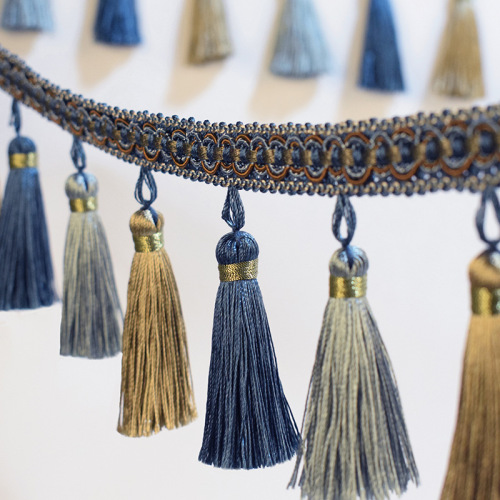 三色窗帘吊穗花边 流苏吊穗窗帘花边辅料