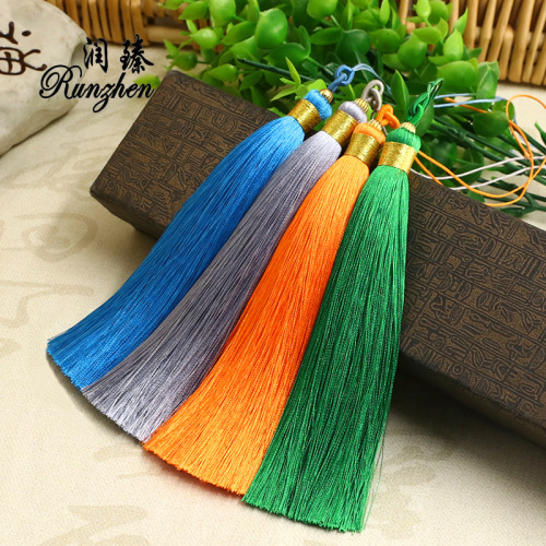 13cm双拉圈绕金线流苏 涤纶流苏穗子 扇坠挂饰流苏配件