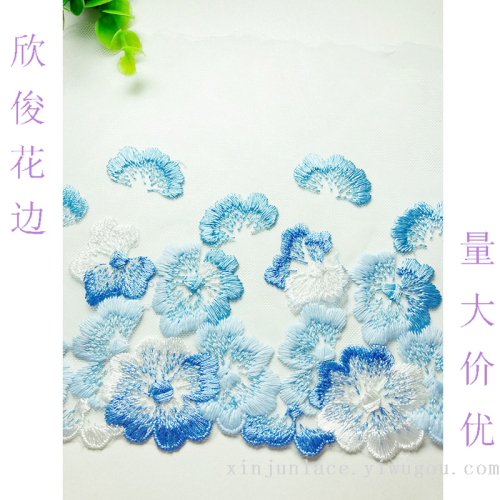 colorful lace floral border multi-color lace embroidery lace large quantity and excellent price
