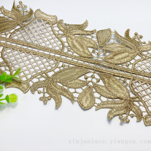 gold thread lace embroidery water soluble lace lace clothing accessories large quantity and excellent price
