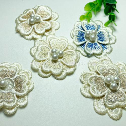 flower lace beaded water soluble flowers， curtain flowers pieces， factory direct sales pieces， large quantity， excellent price