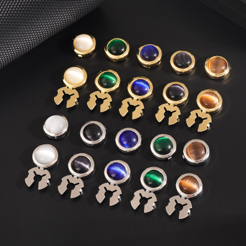 新款猫眼高档纽扣盒乌龟扣平头圆头卡帽高级豪华帽铜卡帽平扣